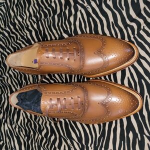 Womens Ralph Lauren Brown Leather Oxford Shoes 36.5  New In Box